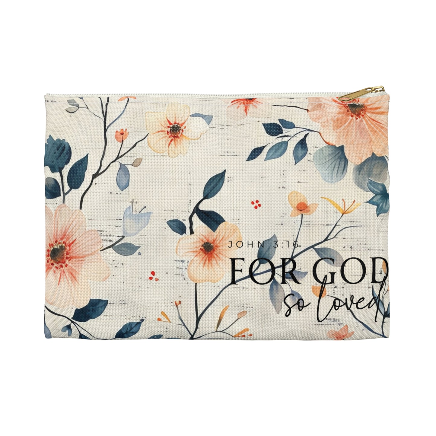 John 3:16 Floral Accessory Pouch