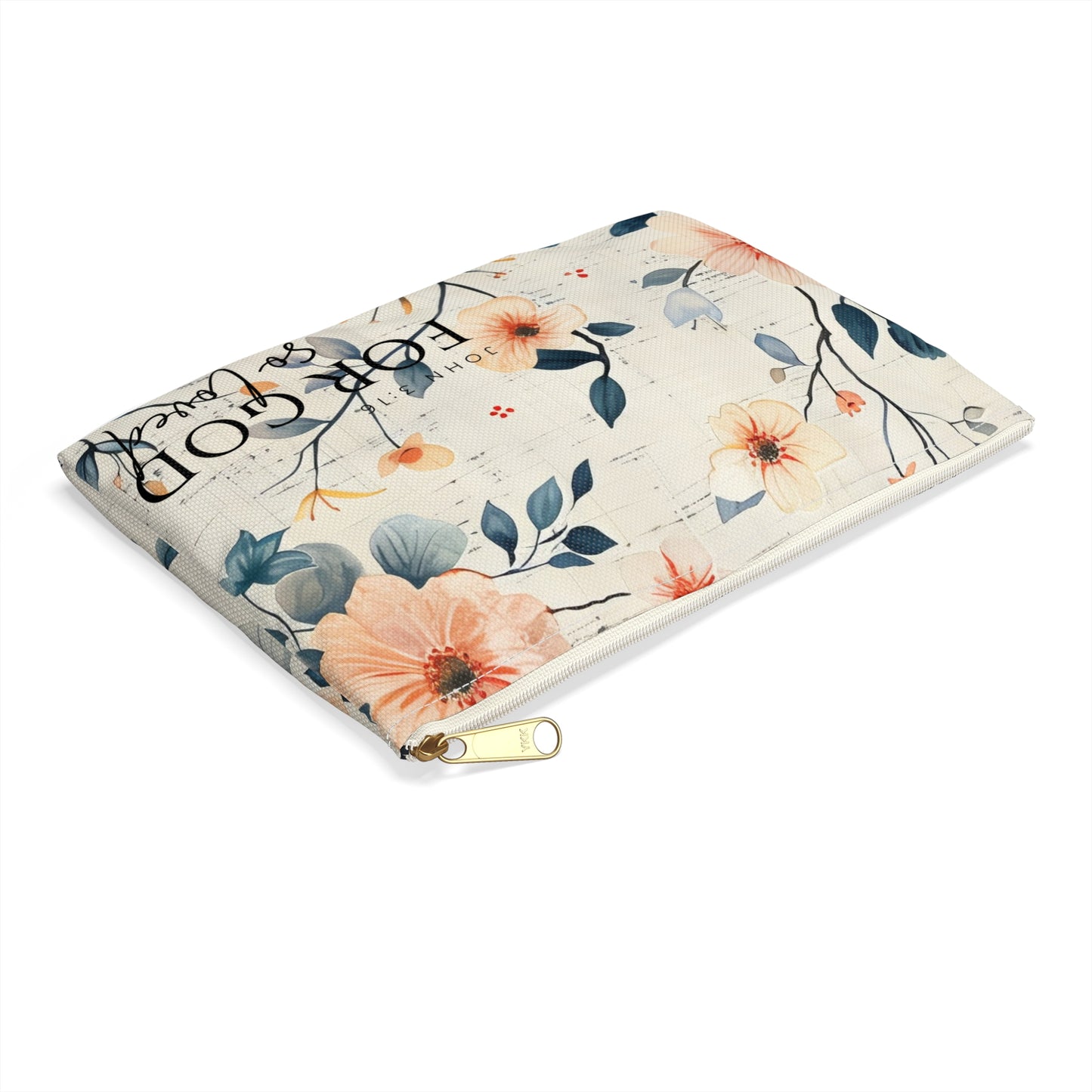 John 3:16 Floral Accessory Pouch