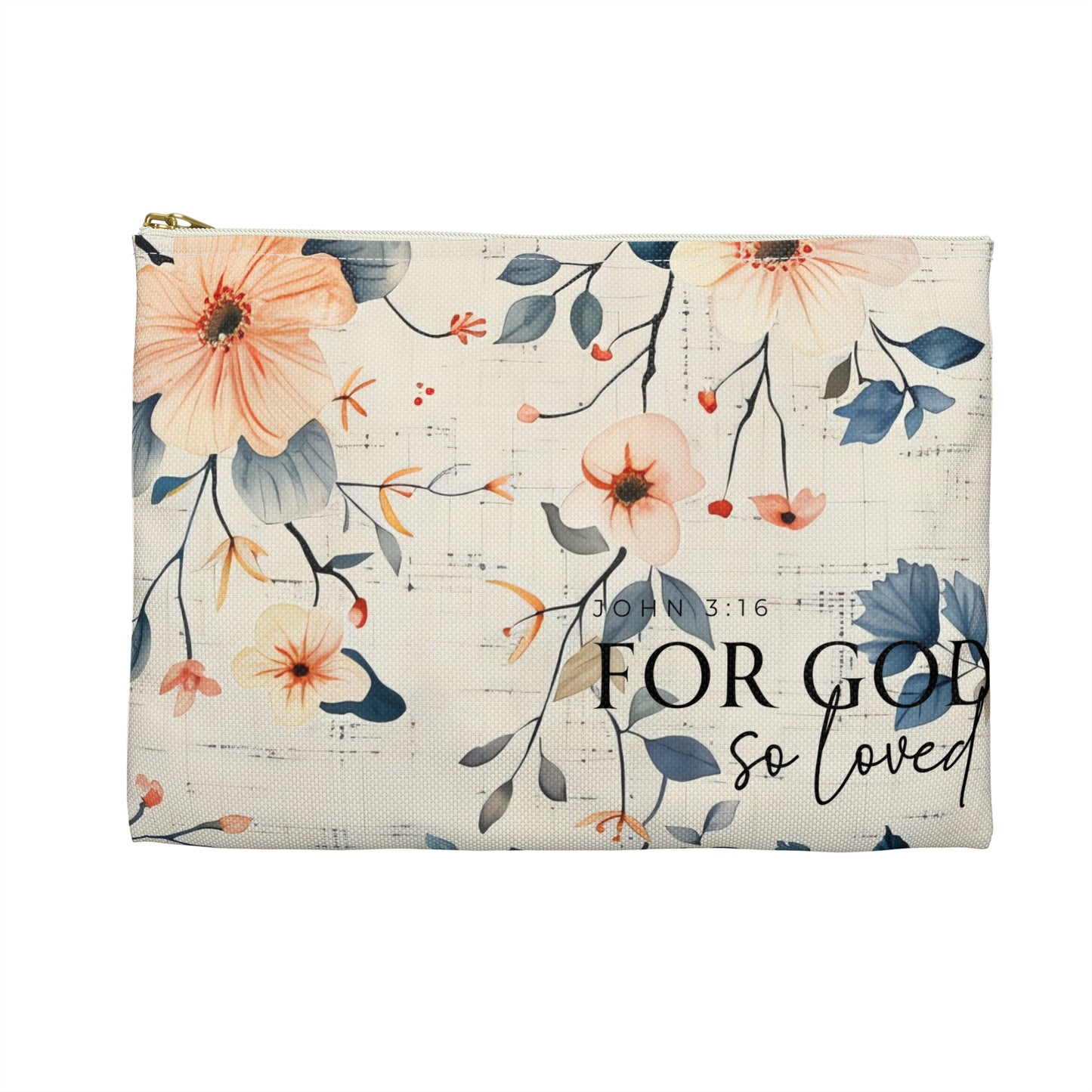 John 3:16 Floral Accessory Pouch