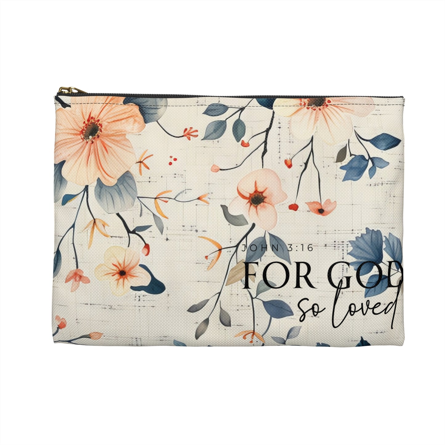 John 3:16 Floral Accessory Pouch